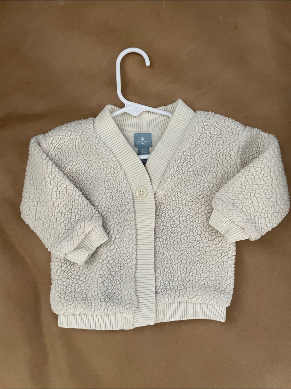 GAP Cream Sherpa Button-Front Kids Jacket